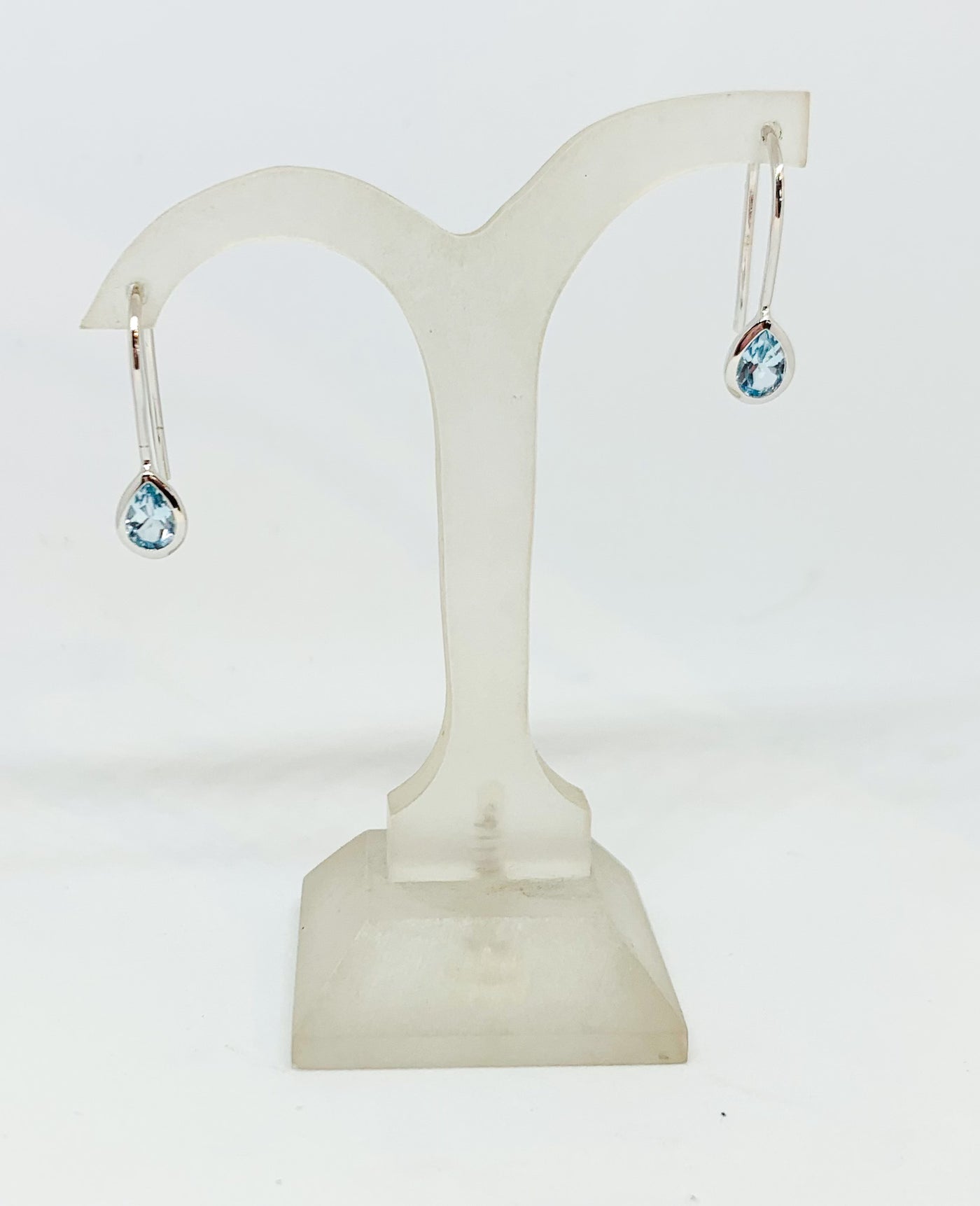 Blue Topaz Pear Drop Earrings