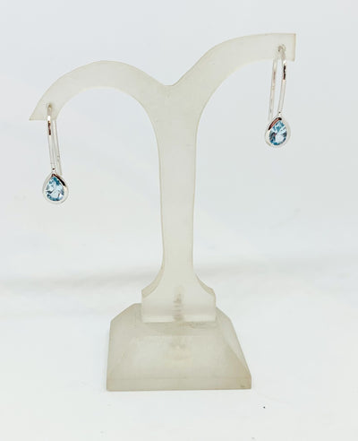 Blue Topaz Pear Drop Earrings