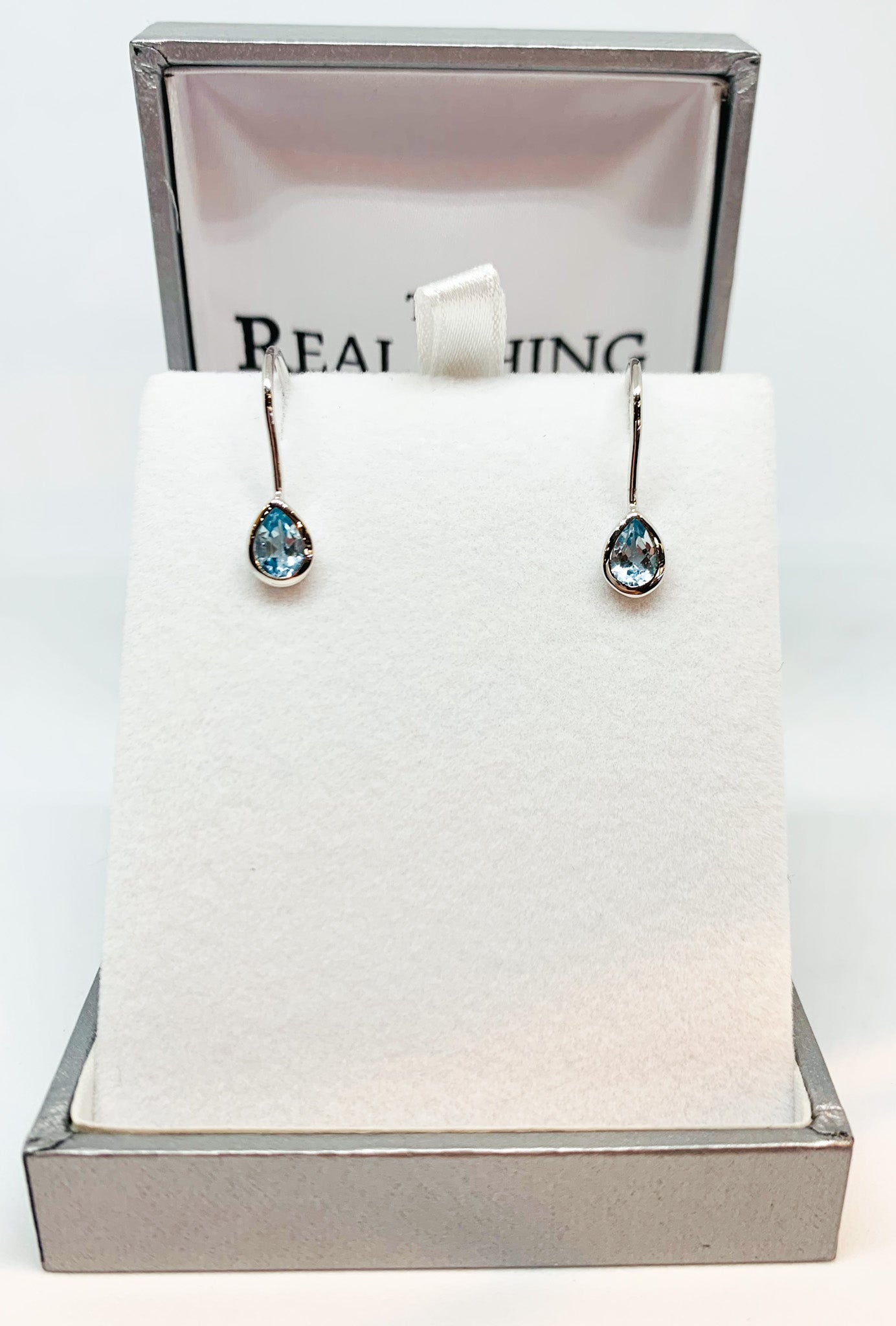 Silver Blue Topaz Earrings