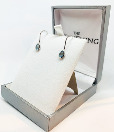 Blue Topaz Pear Drop Earrings