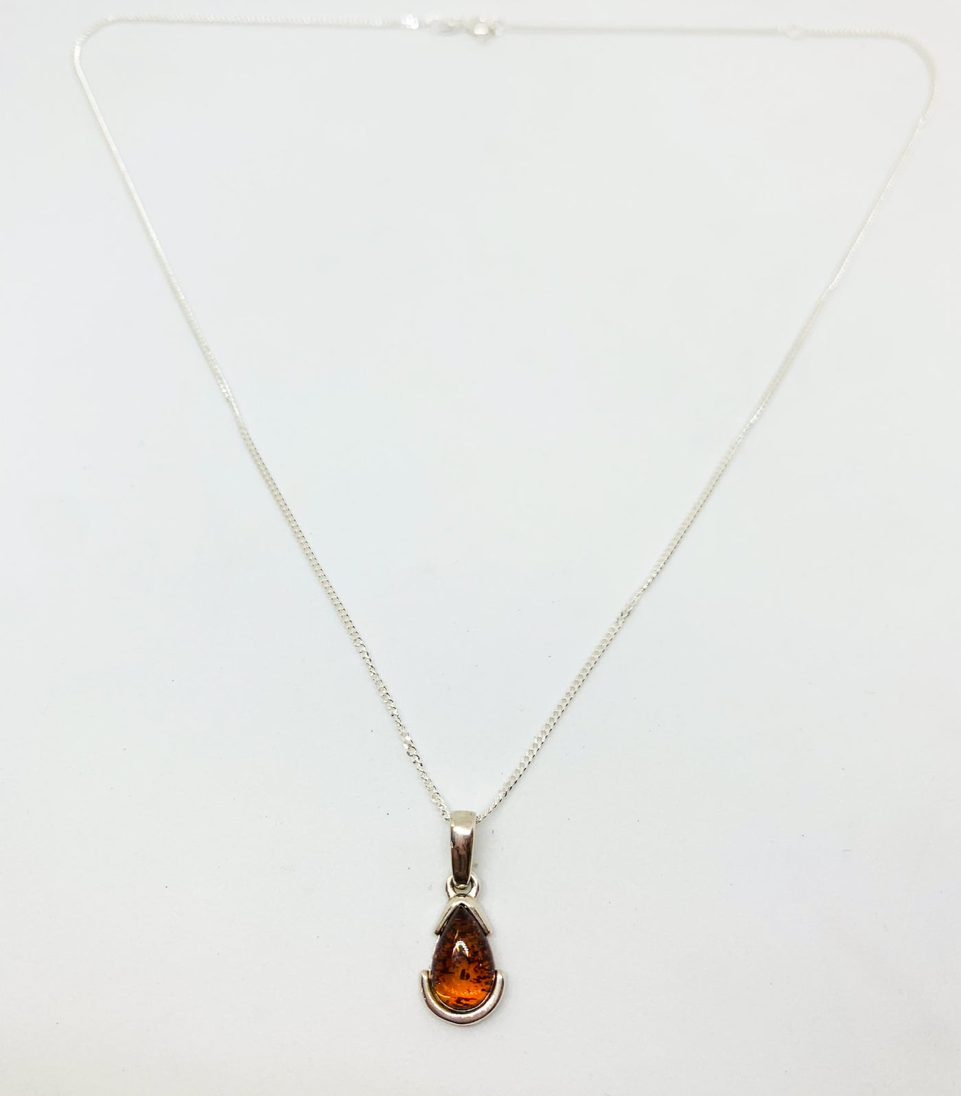 Small Amber Tear Drop Pendant