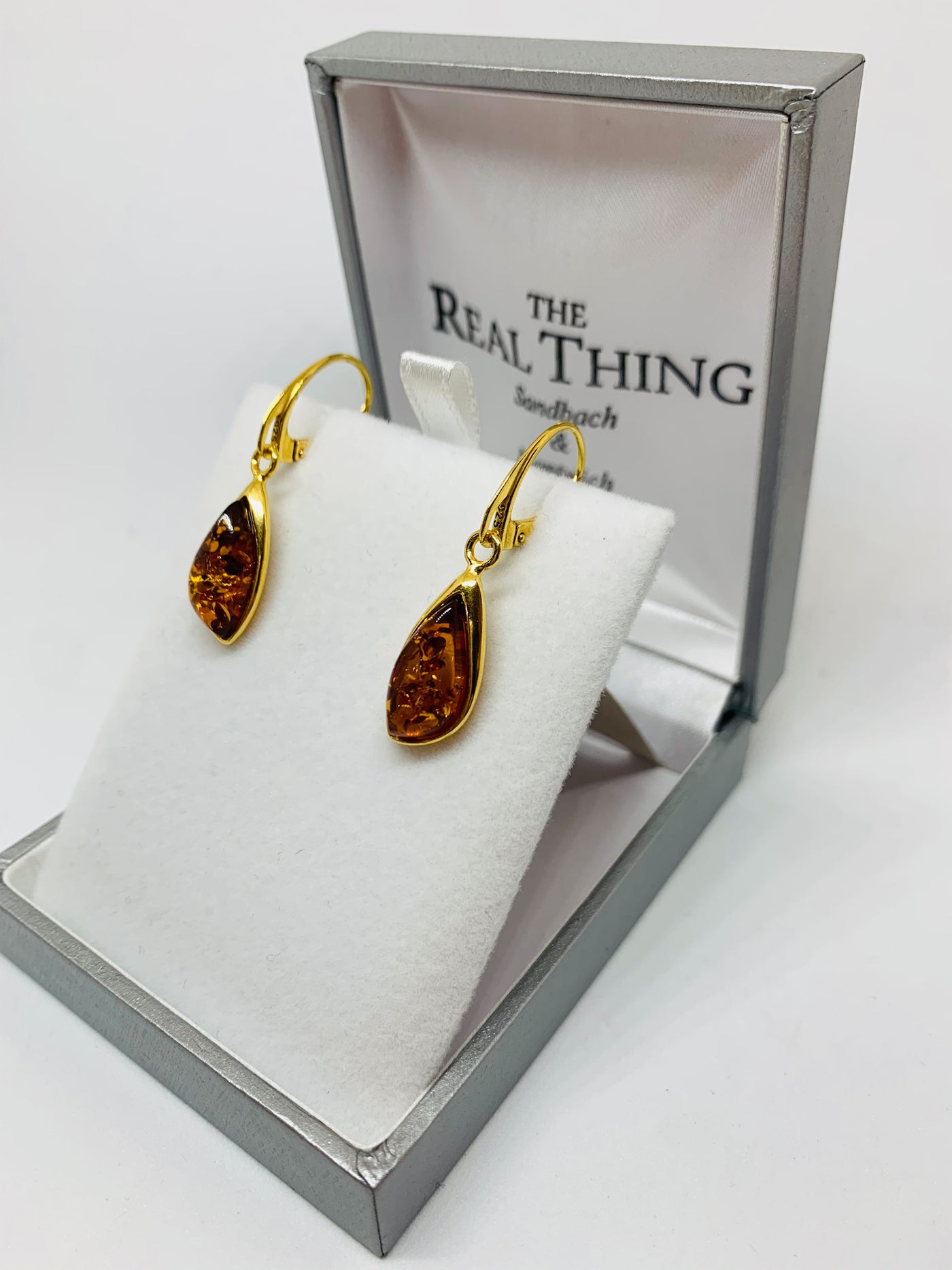 Gold Amber Marquis Drop Earrings