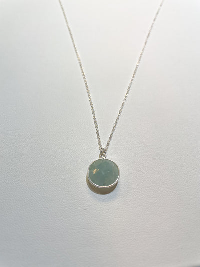 Aquamarine Disc Pendant