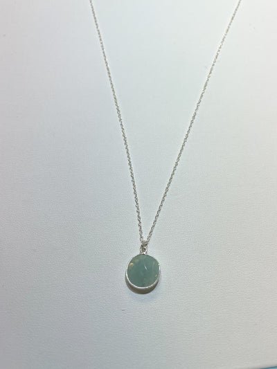 Aquamarine Disc Pendant