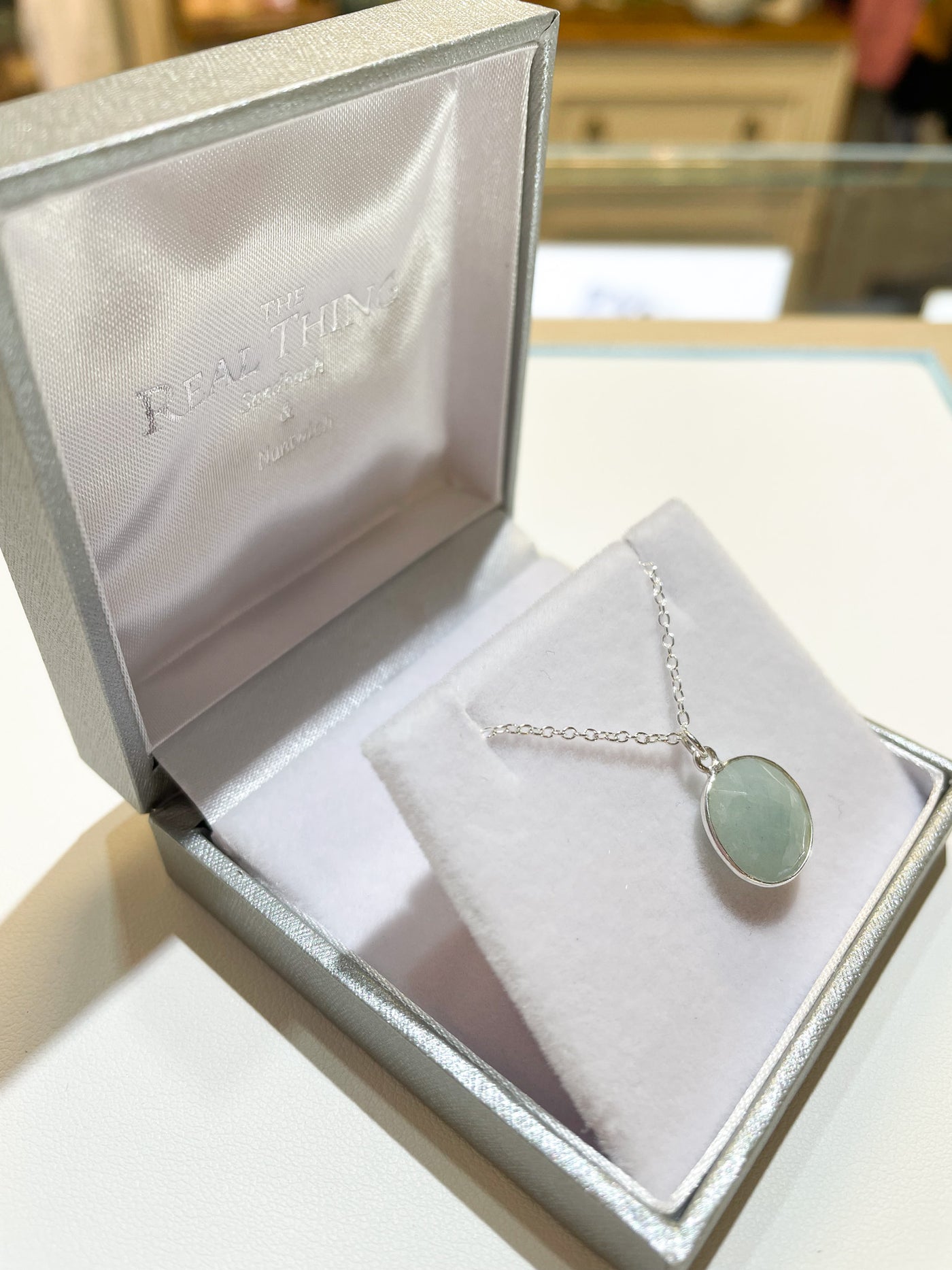 Aquamarine Disc Pendant