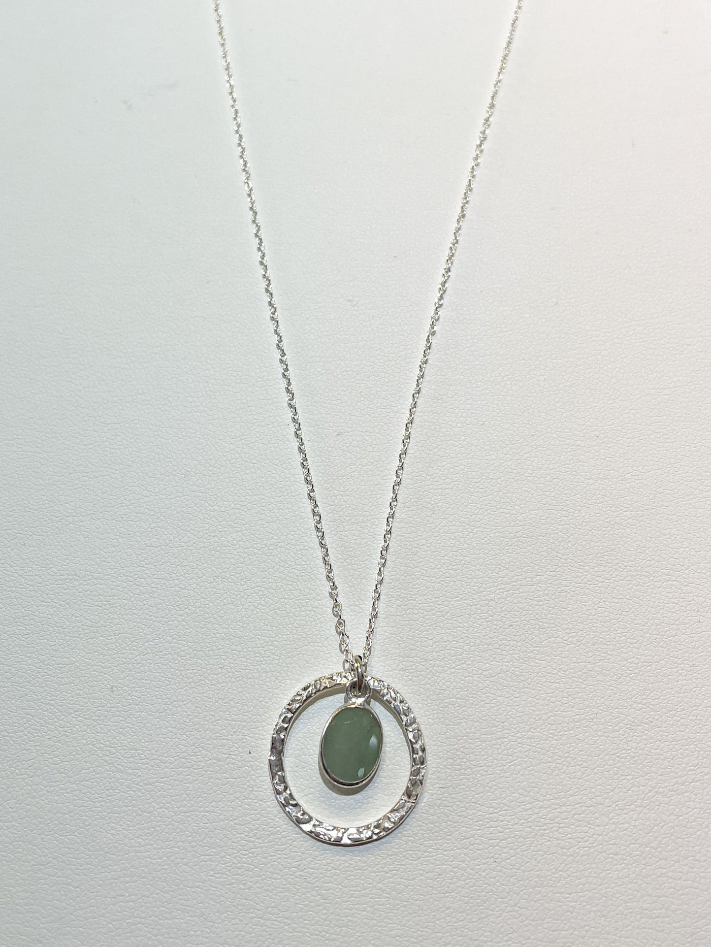 Open Circle Aquamarine Pendant