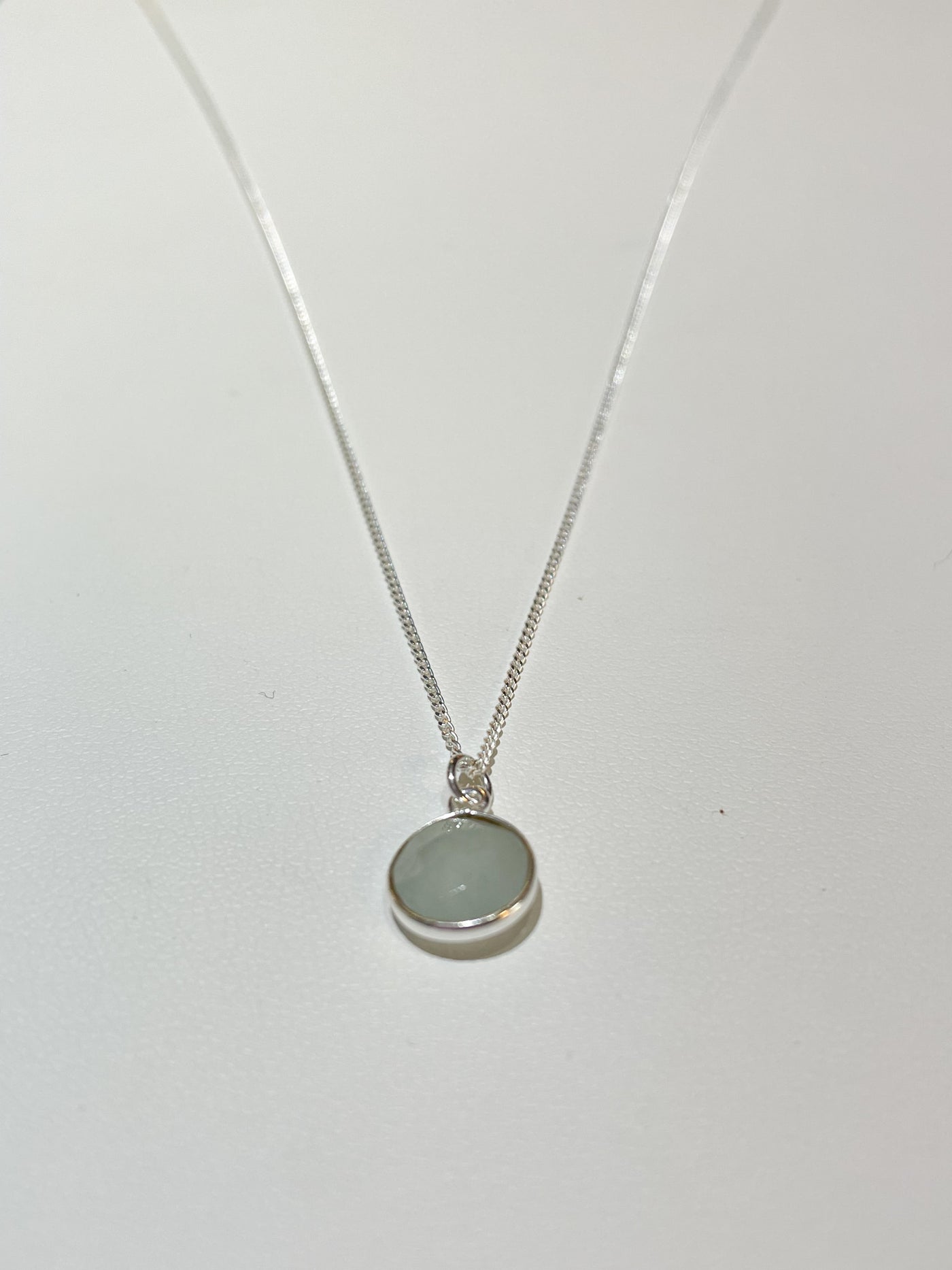 Dainty Round Aquamarine Pendant