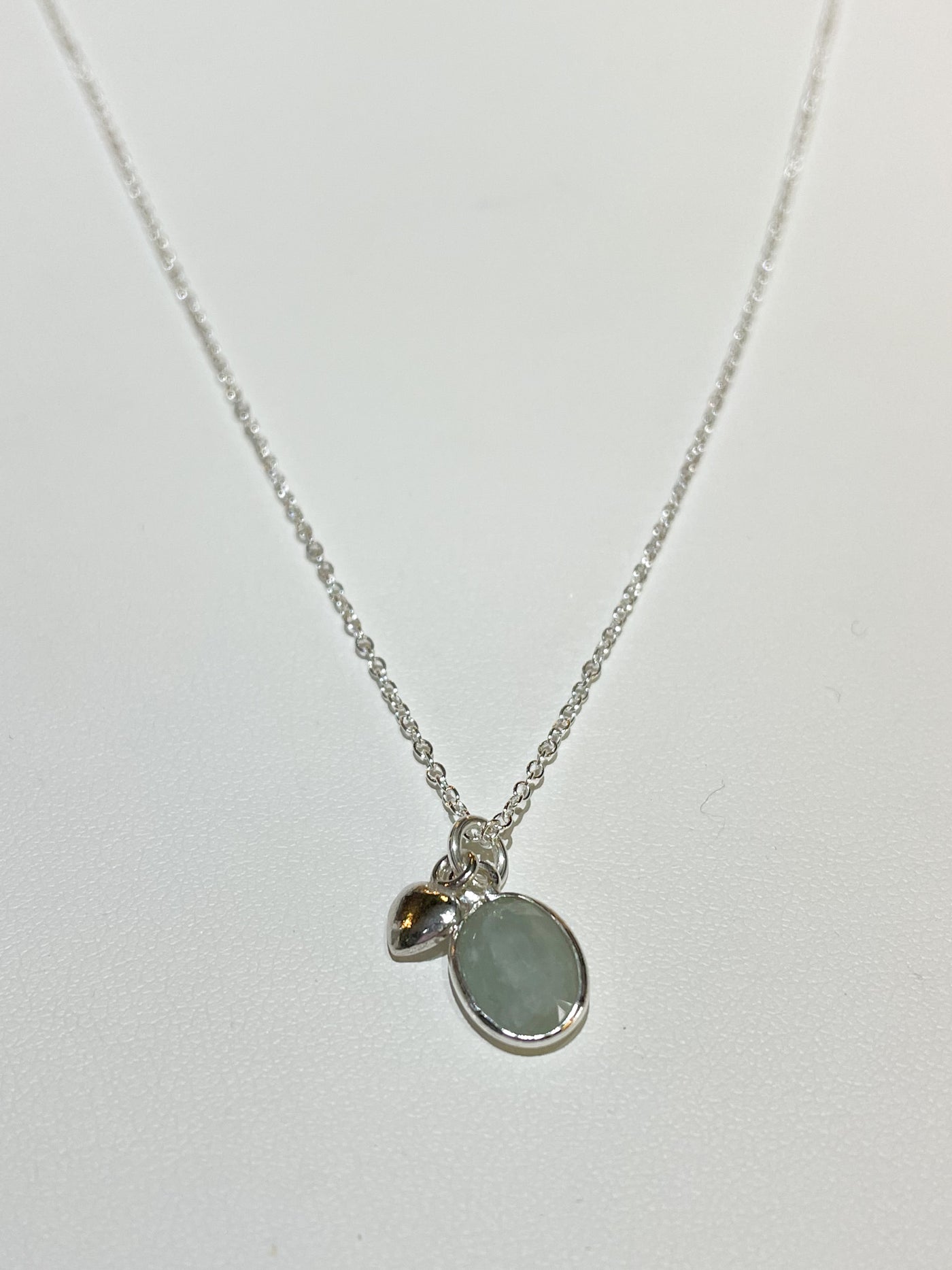 Aquamarine & Heart Pendant