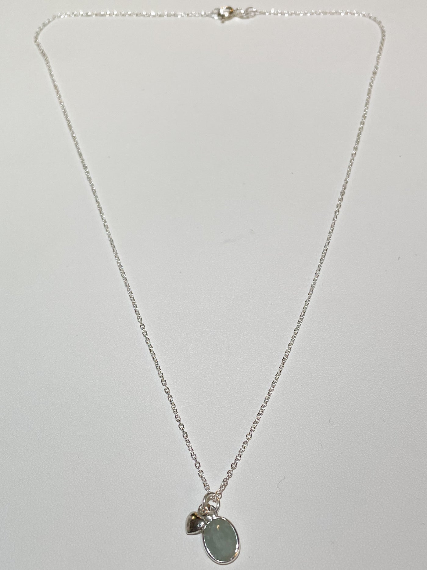 Aquamarine & Heart Pendant