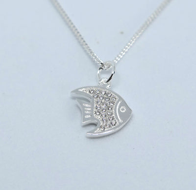 Silver Angel Fish Necklace