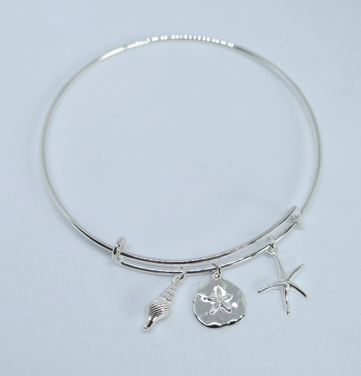 Silver Beach Charm Bangle