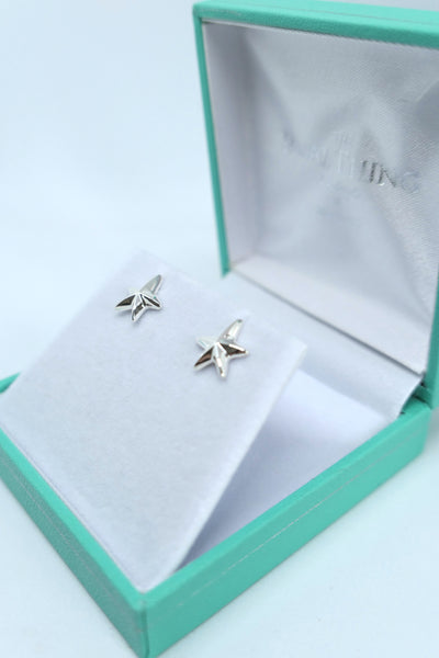 Silver Starfish Stud Earrings