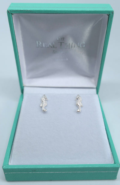 3D Seahorse Stud Earrings