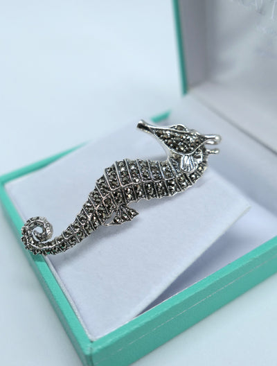 Marcasite Seahorse Brooch