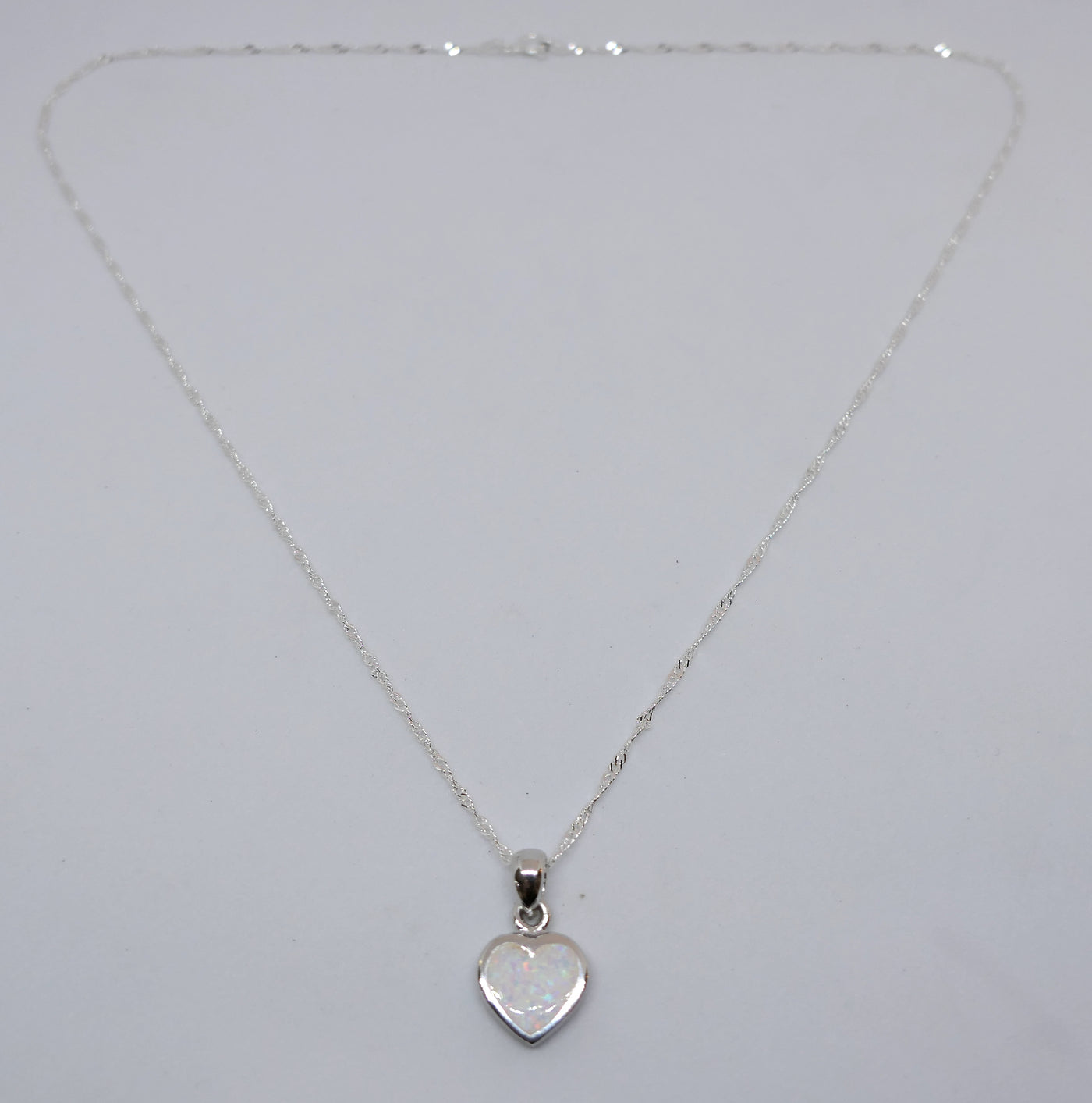 White Opal Heart Pendant