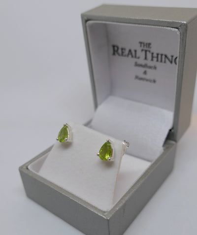 Peridot Teardrop Stud Earrings