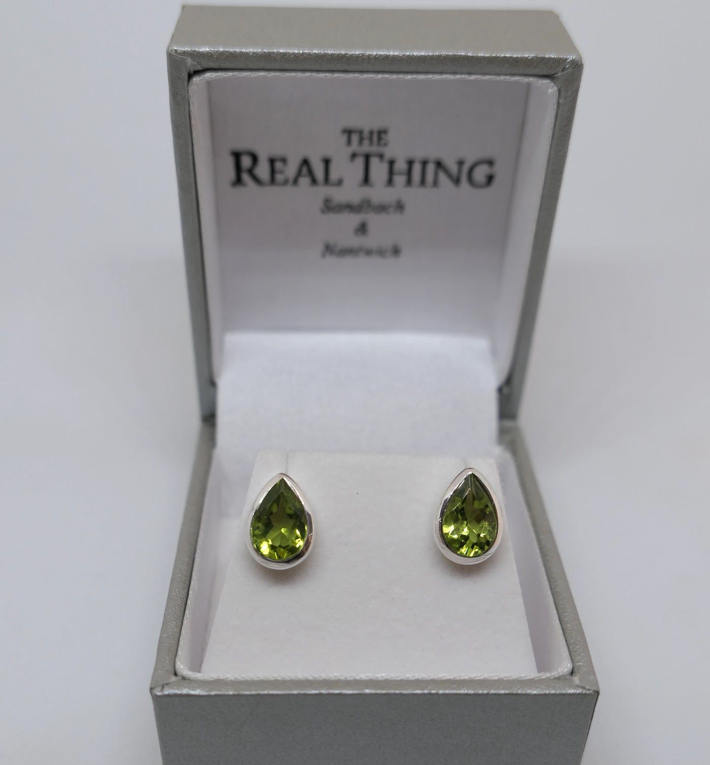 Peridot Tear Drop Shape Stud Earrings