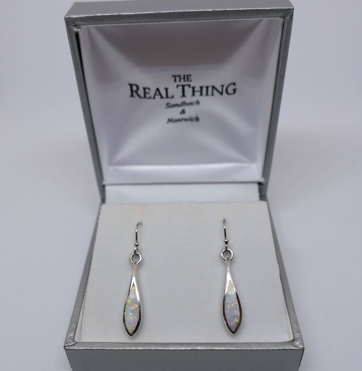 White Opal Marquis Drop Earrings