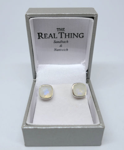 Moonstone Square Stud Earrings