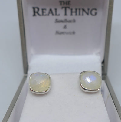 Moonstone Square Stud Earrings