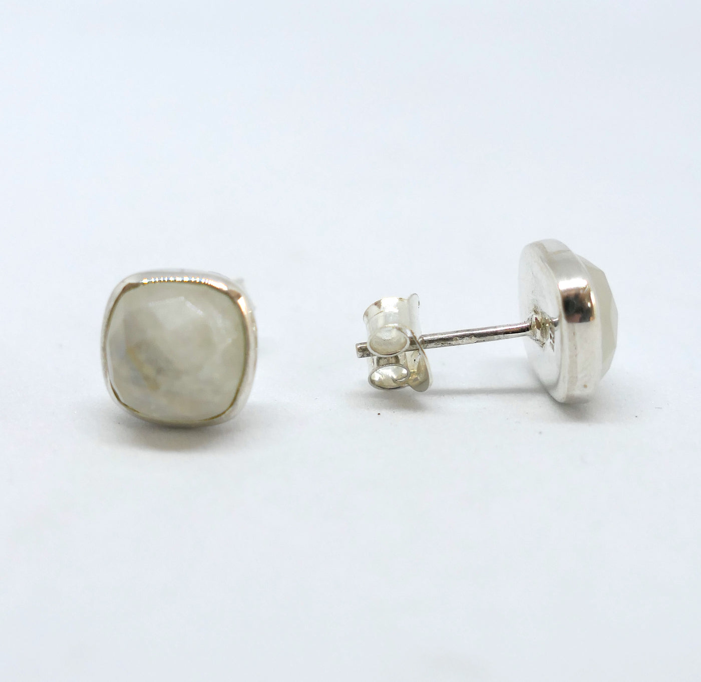 Moonstone Square Stud Earrings