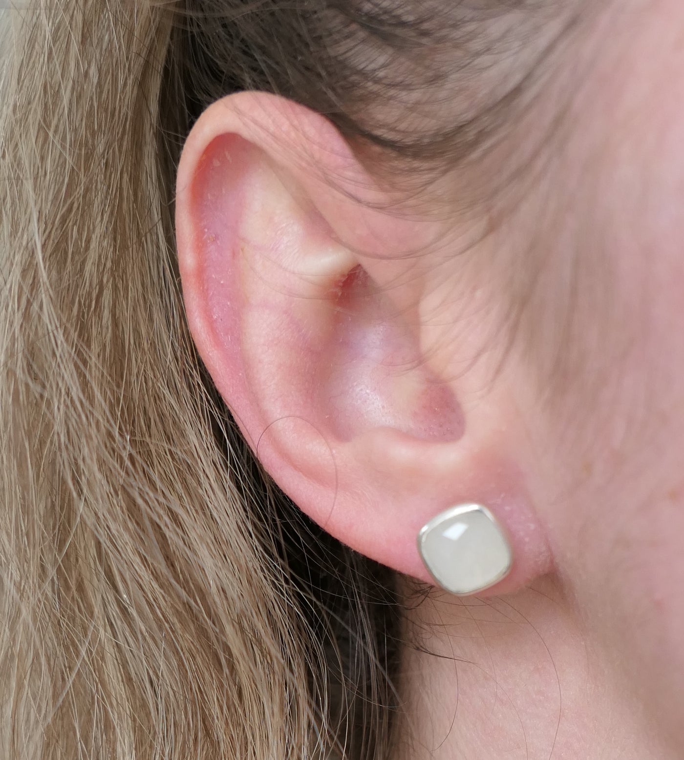 Moonstone Square Stud Earrings