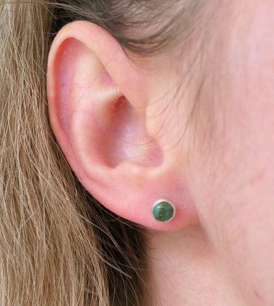 Round Turquoise Small Stud Earrings