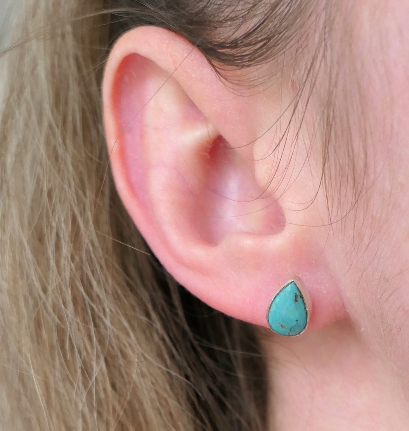 Teardrop Turquoise Stud Earrings