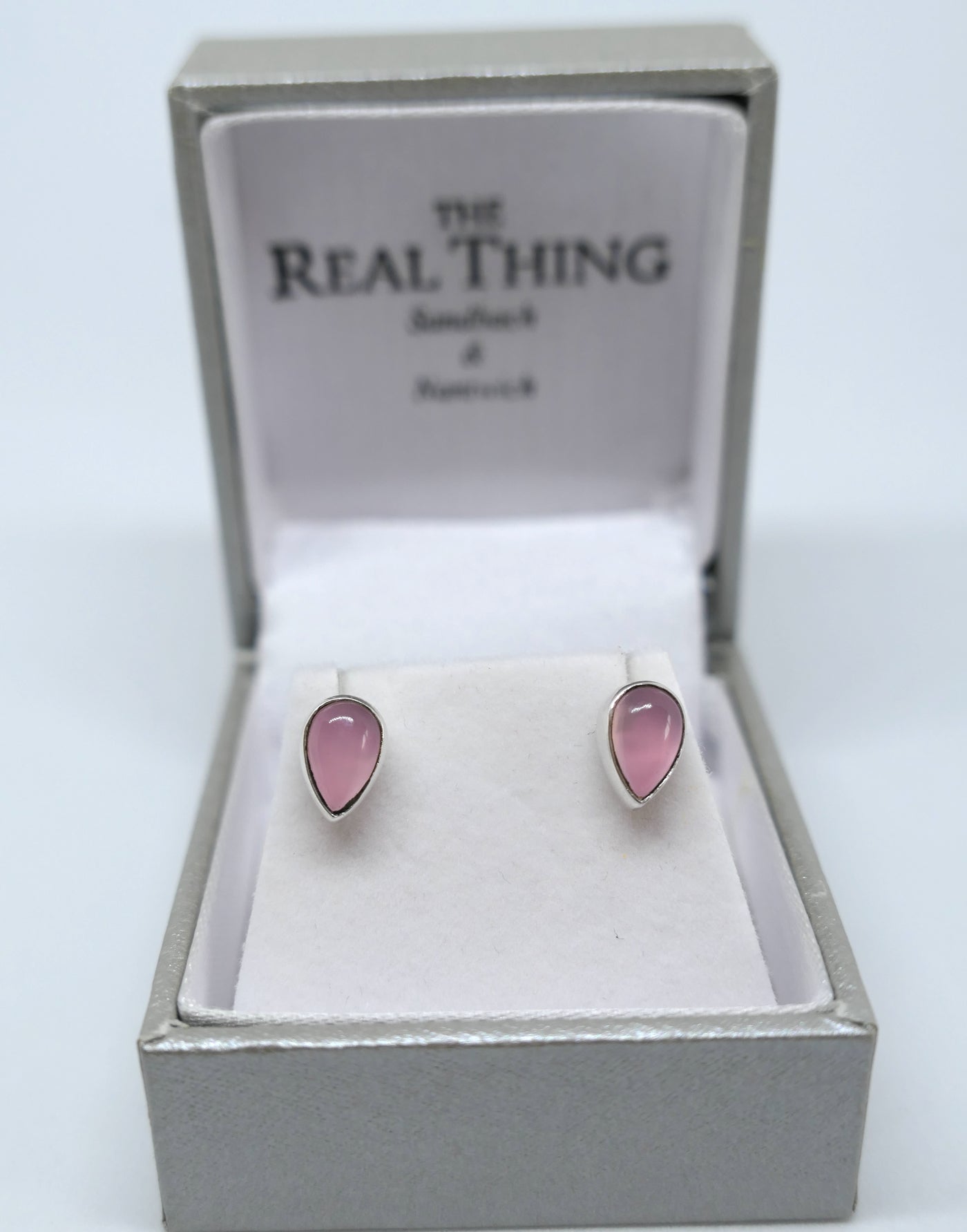 Teardrop Rose Quartz Stud Earrings