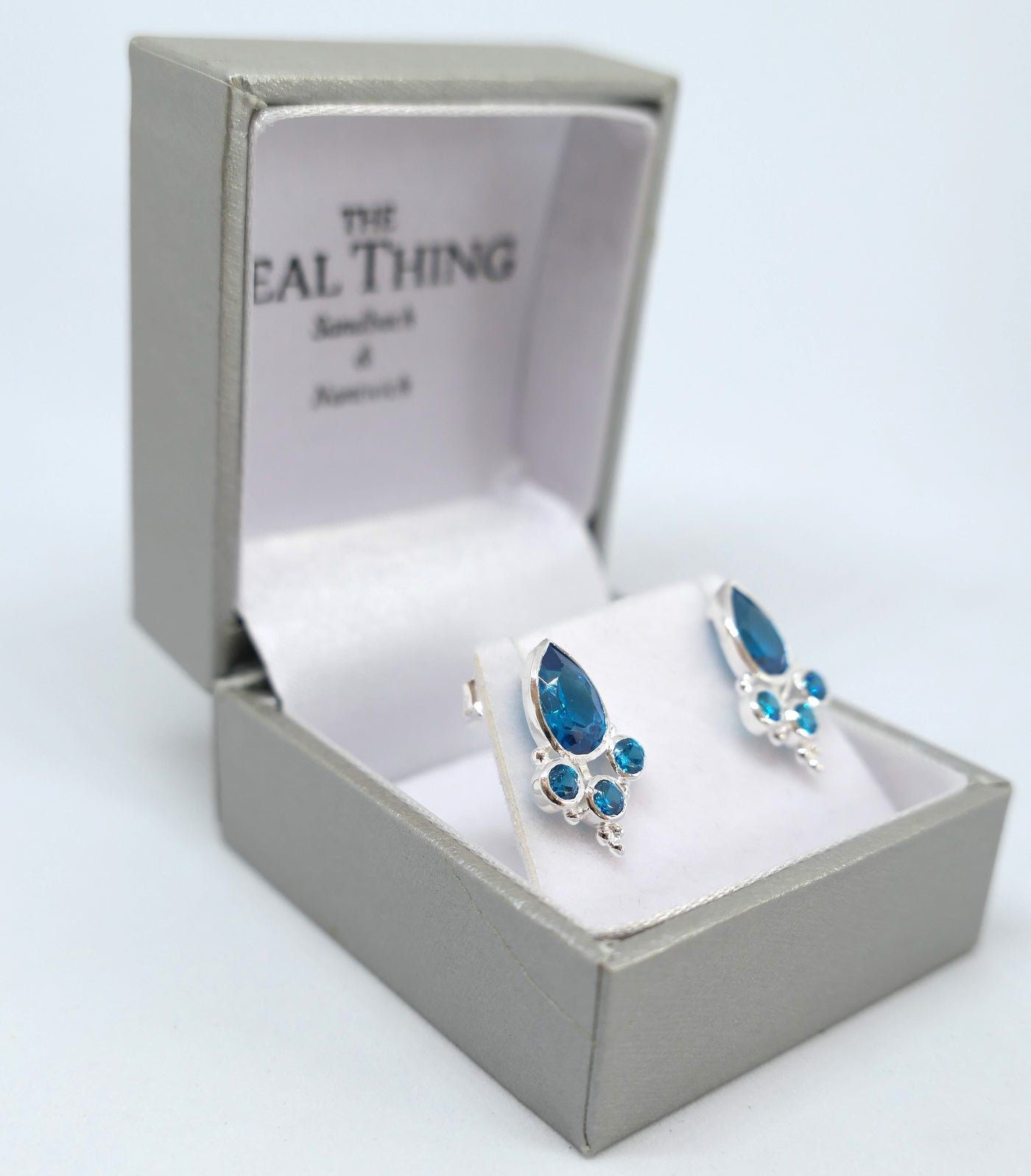 London Blue Teardrop Stud Earrings