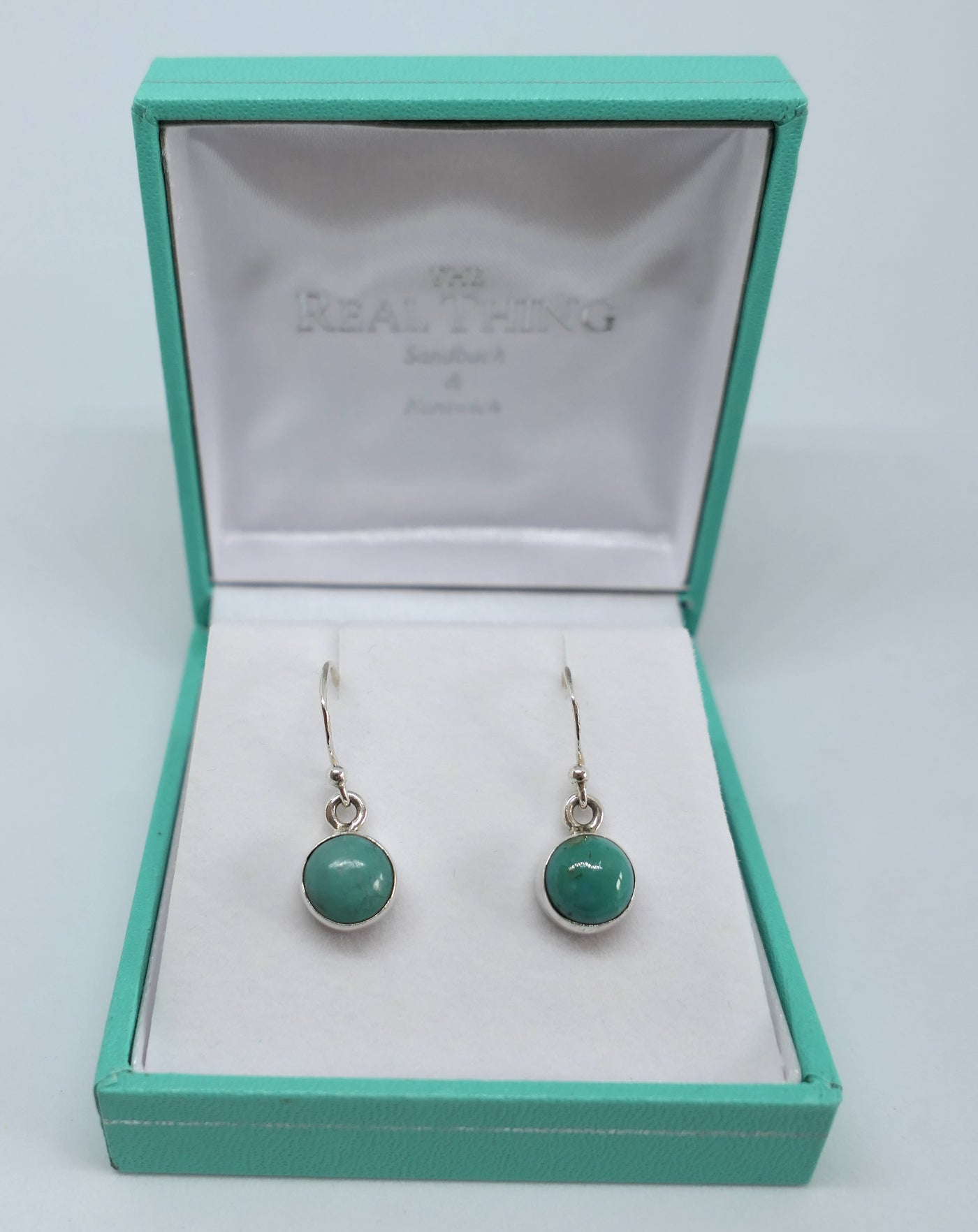 Round Turquoise Drop Earrings