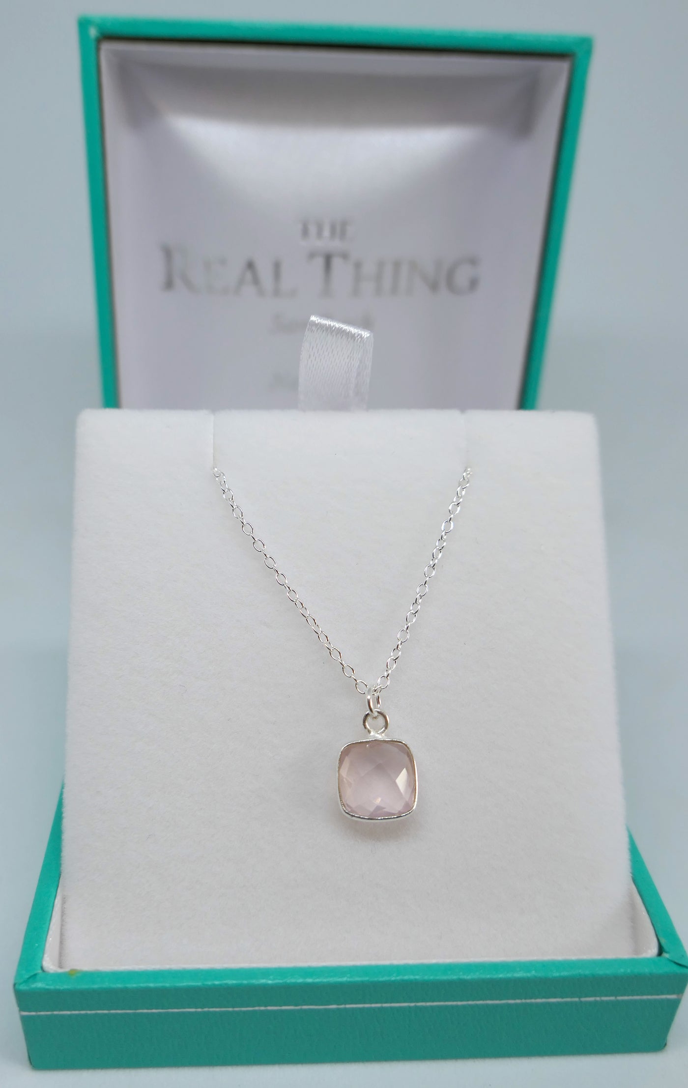 Rose Quartz Square Necklace