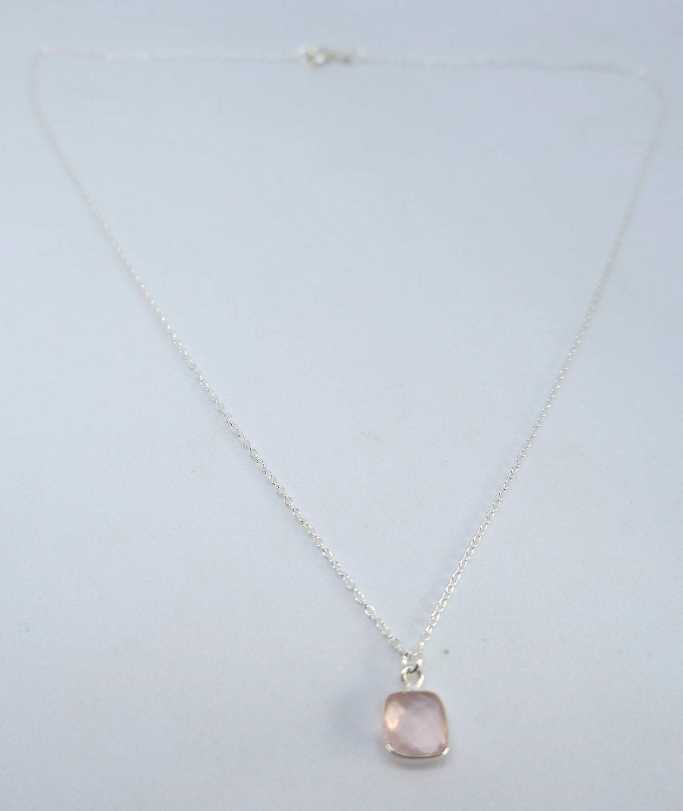 Rose Quartz Square Necklace