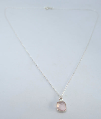 Rose Quartz Square Necklace