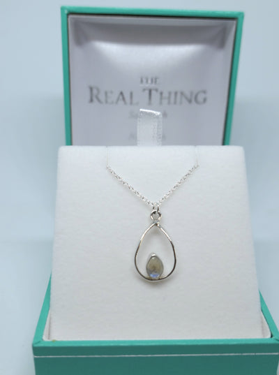 Open Teardrop Moonstone Pendant