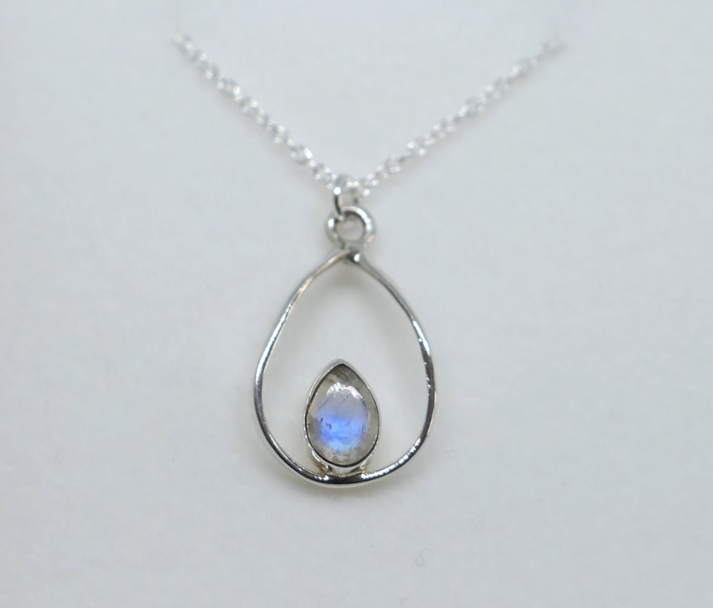 Open Teardrop Moonstone Pendant