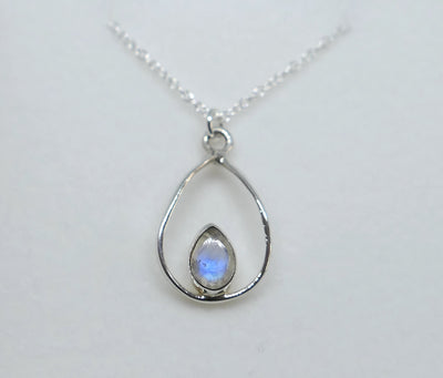 Open Teardrop Moonstone Pendant