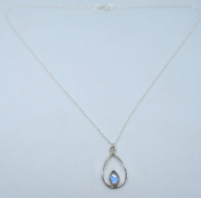 Open Teardrop Moonstone Pendant