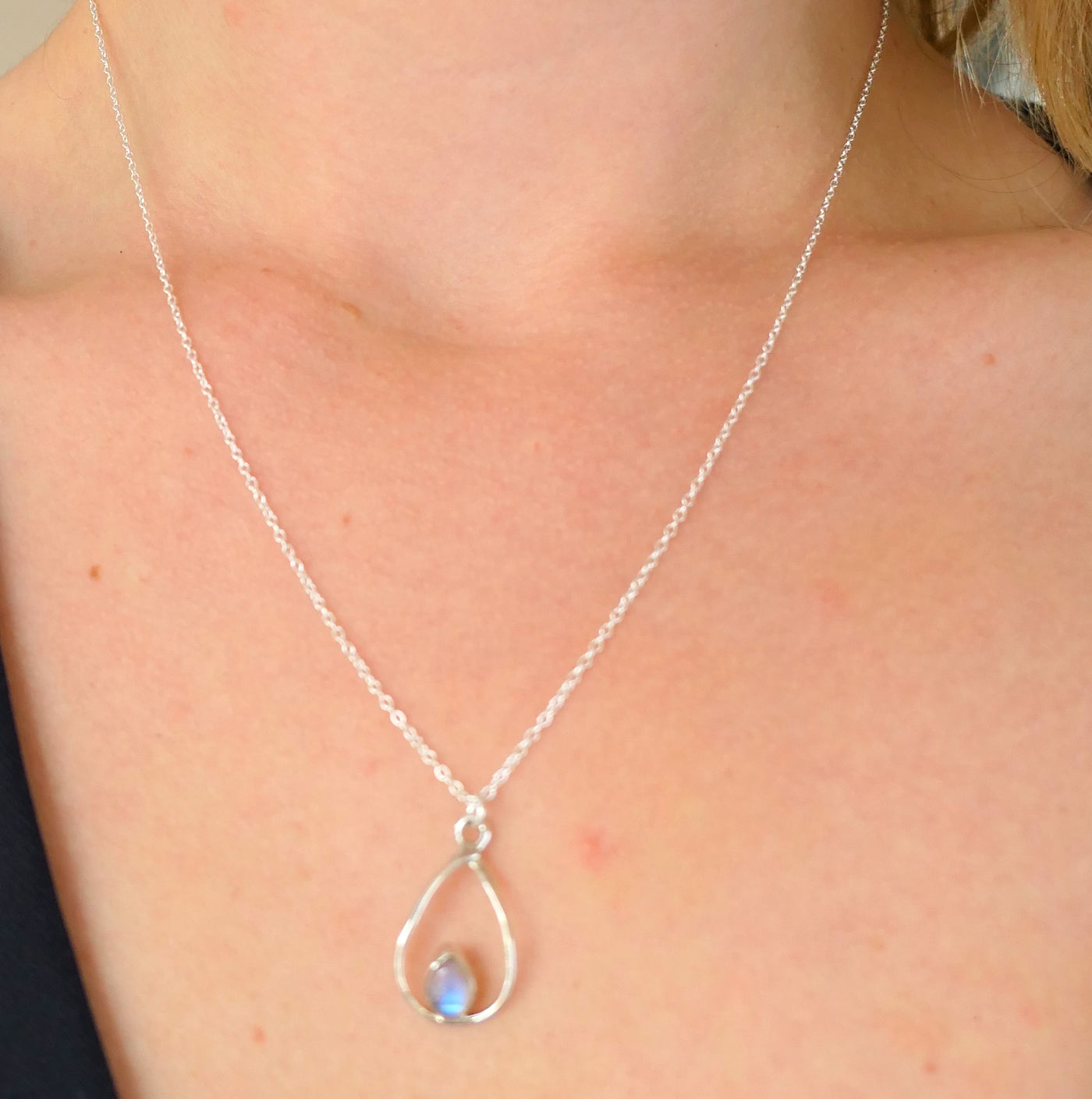 Open Teardrop Moonstone Pendant