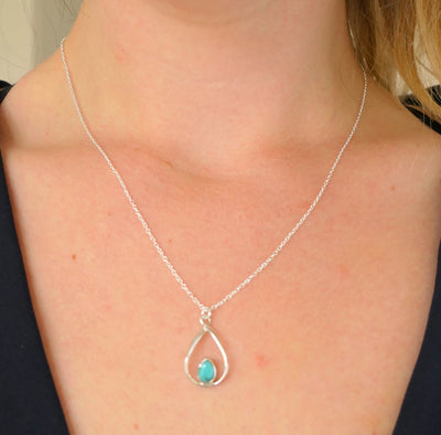 Open Teardrop Turquoise Pendant