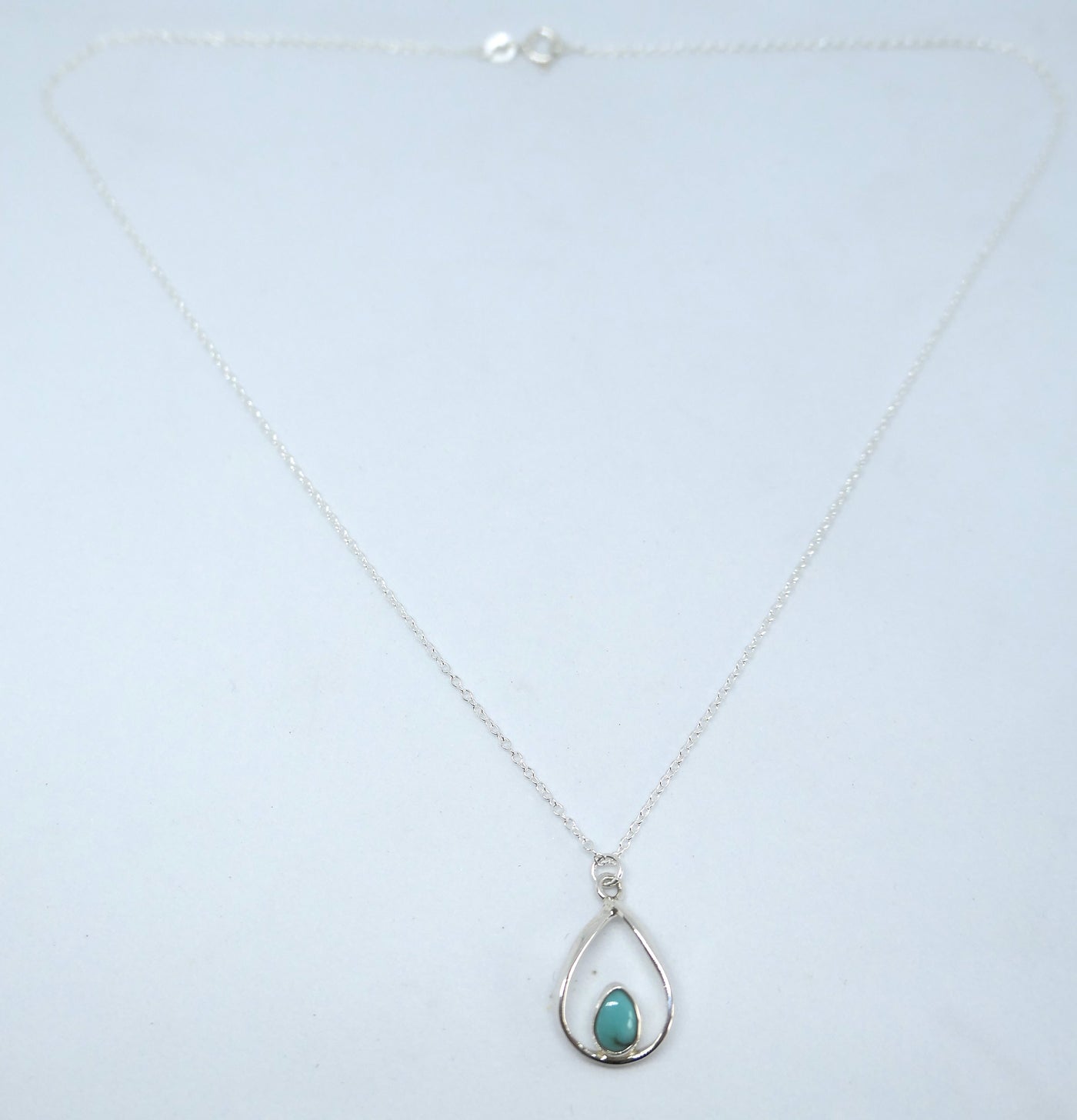 Open Teardrop Turquoise Pendant