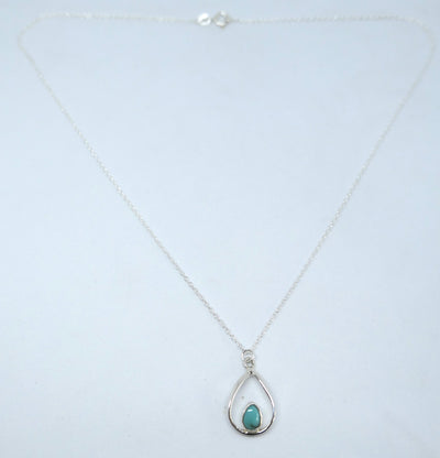 Open Teardrop Turquoise Pendant