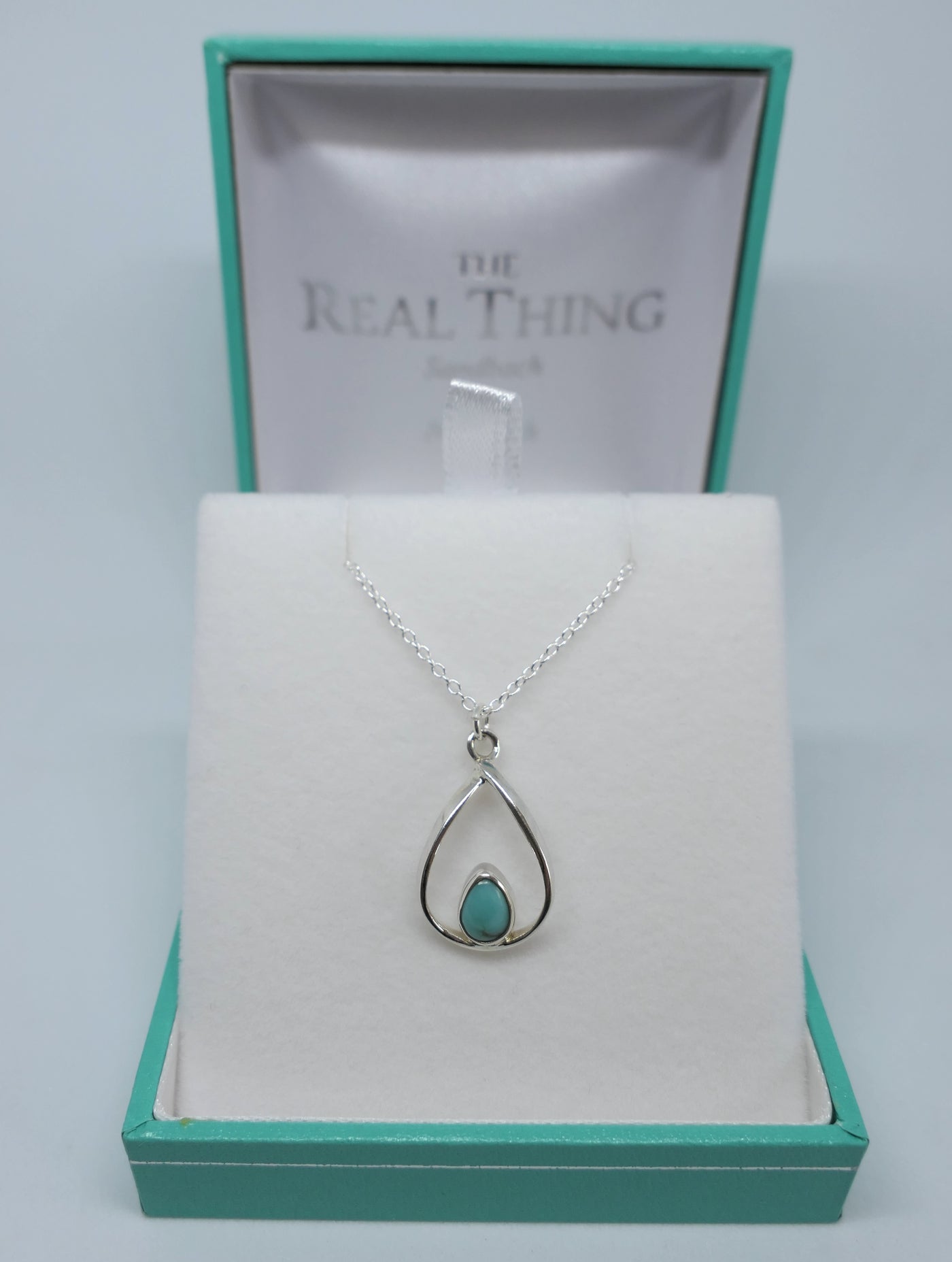 Open Teardrop Turquoise Pendant