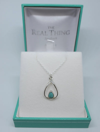 Open Teardrop Turquoise Pendant