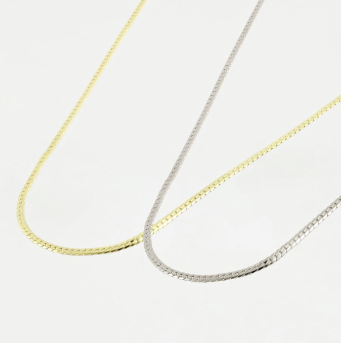 Gold Curb Choker Layering Necklace