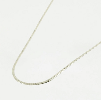 Silver Curb Choker Layering Necklace