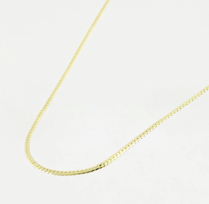 Gold Curb Choker Layering Necklace