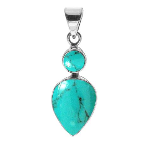 Large Turquoise Double Stone Pendant