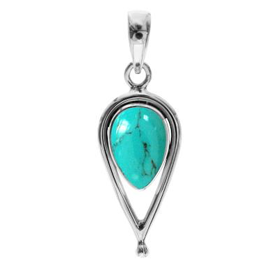 Turquoise Inverted Teardrop Pendant