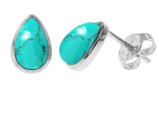 Turquoise Teardrop Stud Earrings